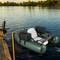 Camouflage Inflatable Fishing Float Tube with Adjustable Backrest and Storage Pockets
